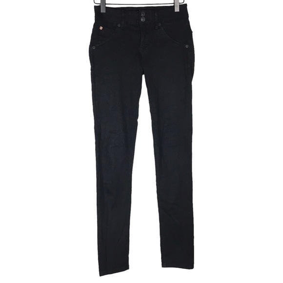 HUDSON Jeans Collin Skinny Slim Fit Flap Pockets Black Stretch Denim Size 24 - Picture 1 of 12